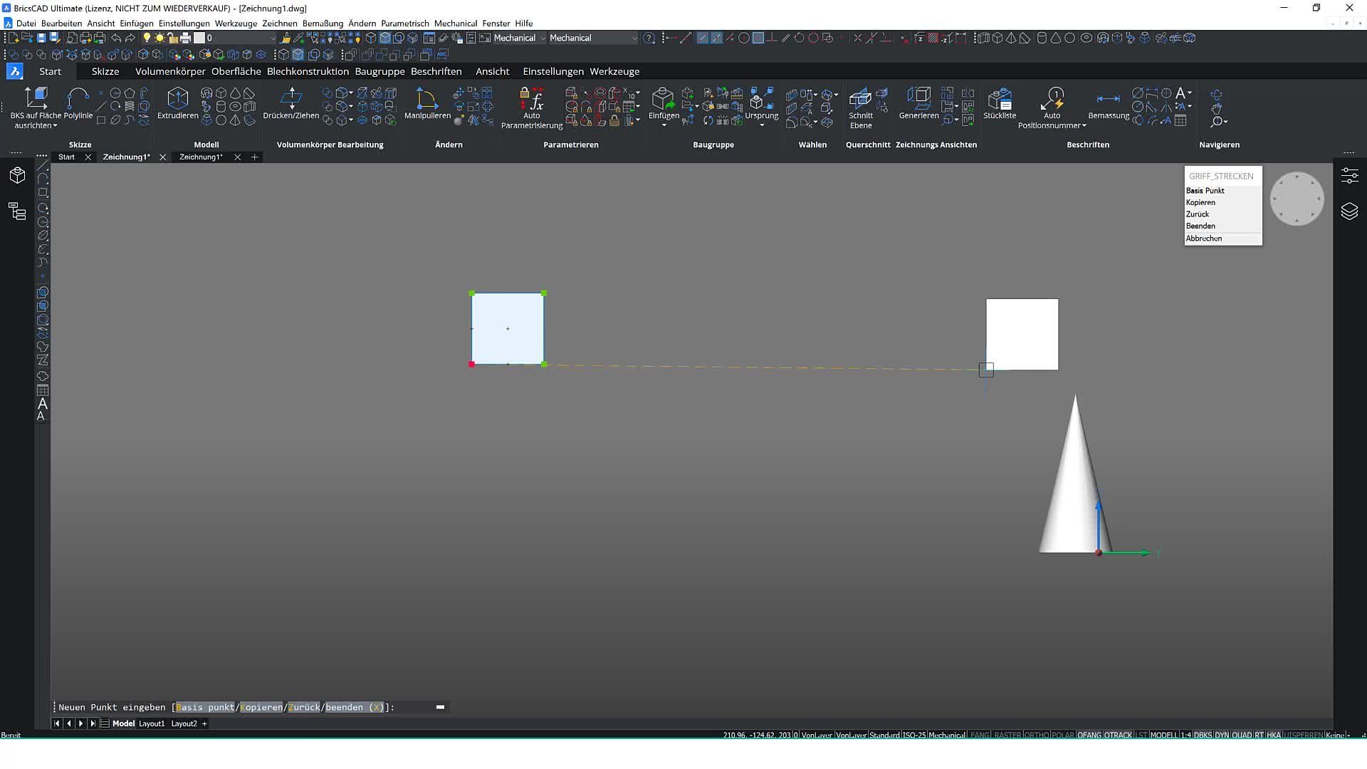 Schieben im 3D Raum