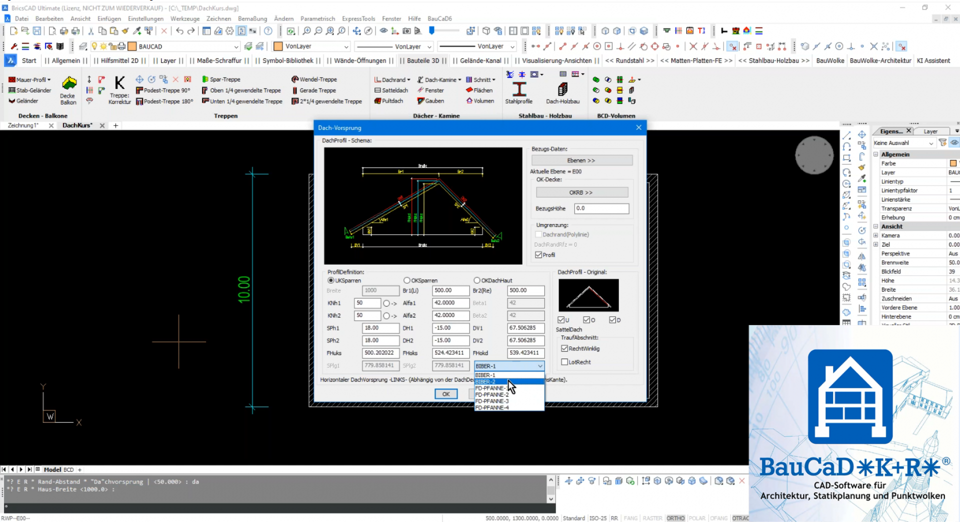 BauCaD Kurs 4 Dachplanung 