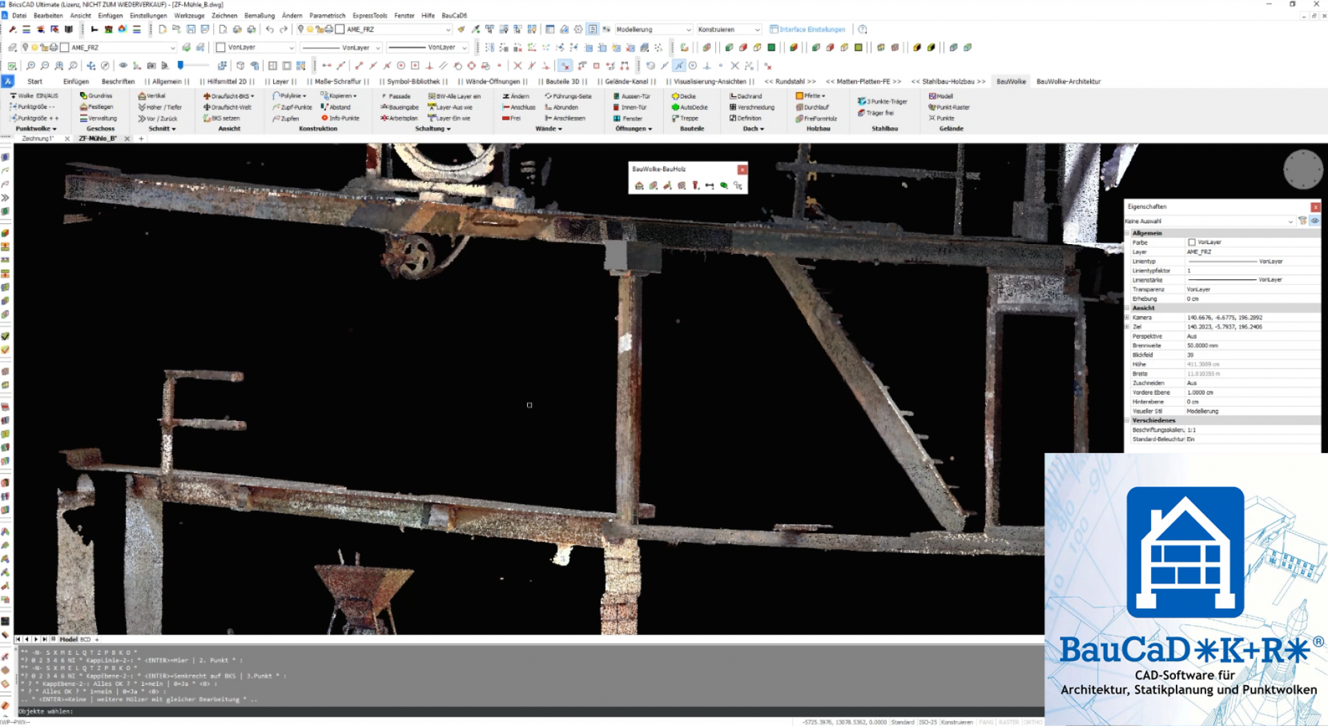 Praxisbeispiel Scan2BIM: 2D-Ableitung 