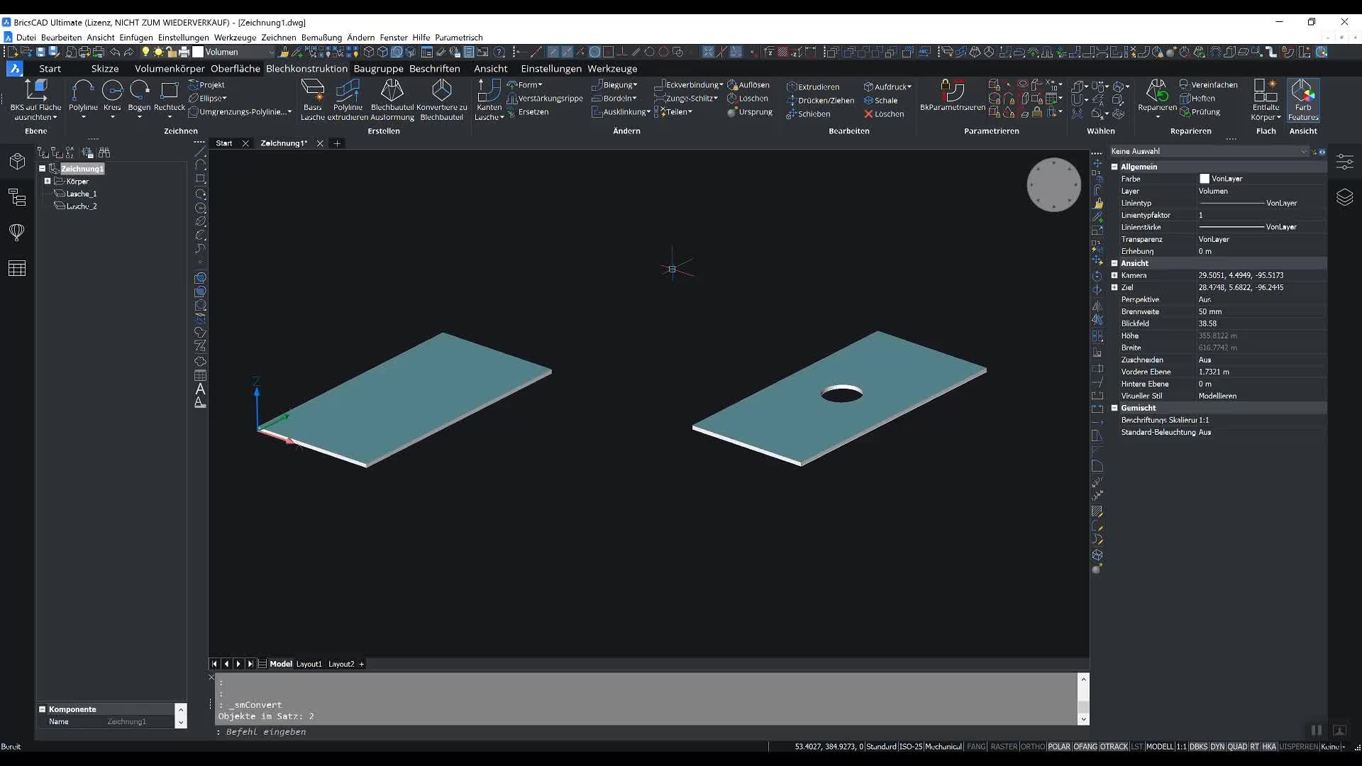 Konvertieren von 3D Volumenkörpern zum Blechbauteil
